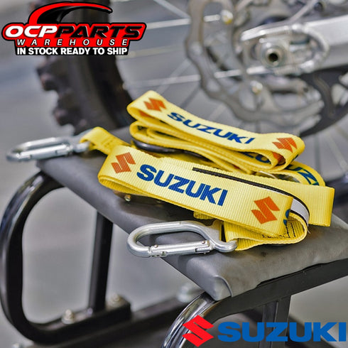 NEW OEM GENUINE SUZUKI 1.5" YELLOW PREMIUM TIE-DOWN STRAPS SET 990A0-99010-YEL